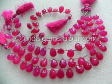 Raspberry Chalsydony Faceted Pear